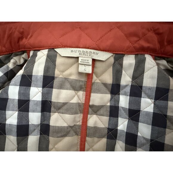 Women Burberry Brit Quilted Jacket Copford Orange Size Large - Picture 9 of 9